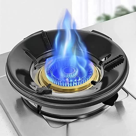 SPIRITUAL HOUSE Black Gas Stove Burner Stand Gas Chula Burner Gas Saver Jali Ring Fire Windproof Energy Saving Gas Chula Support Stand Legs For Indian Gas Thickness Heavy Material black gas saver 1