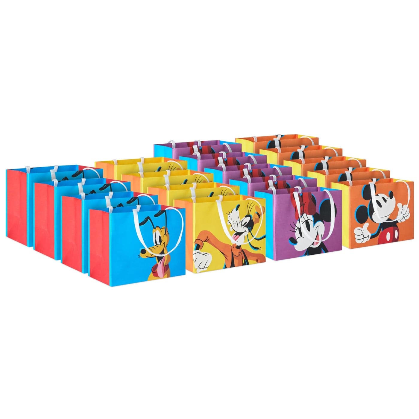 Hallmark Disney 4 Mini Gift Bags 18 Bags Mickey Minnie Goofy Pluto for Party Favors Gift Cards Classroom Treats