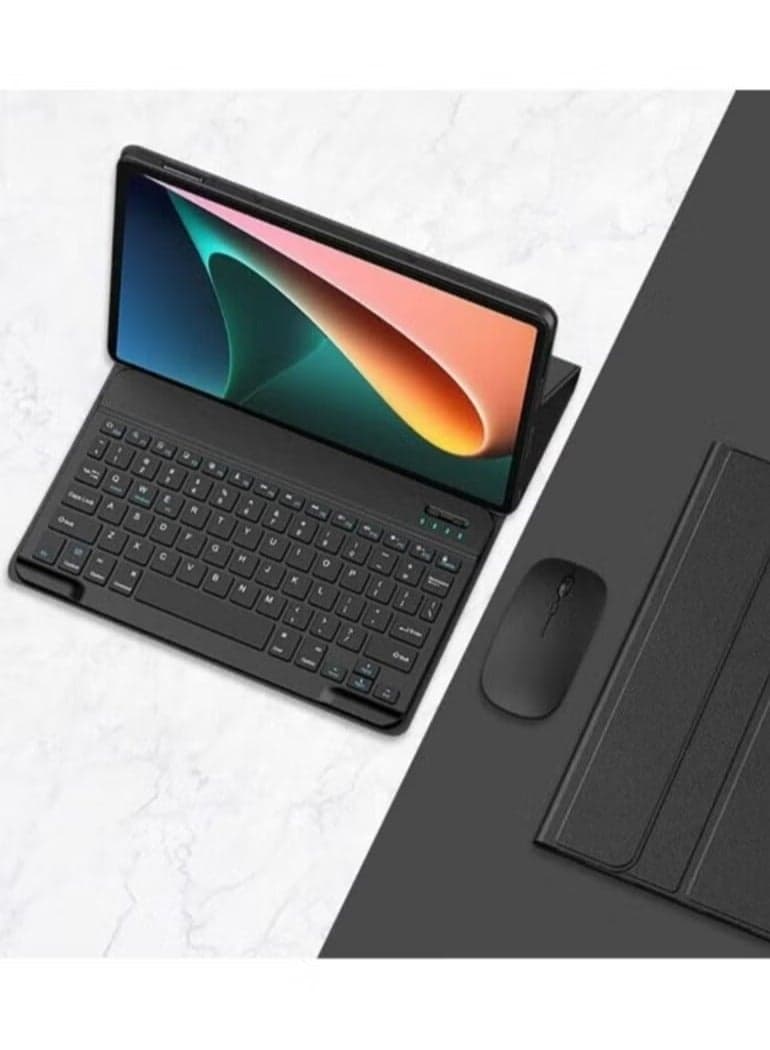 Bilingual Keyboard Case with Wireless Mouse for Lenovo Tab M8 4th Gen (TB300FU), Lightweight Smart Case with Detachable Keyboard and Bluetooth Mouse and Pen Holder