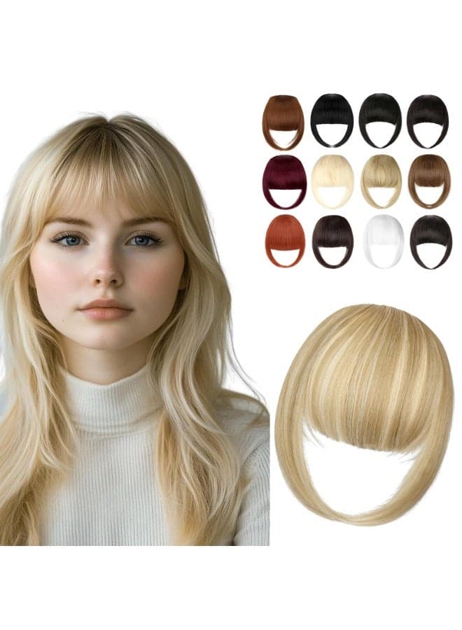 Clip in Bangs, French Bangs Hair Clip, Fake Bangs for Women | Fringe with Temples Hairpieces Natural Curved Hair Extensions for Daily Wear