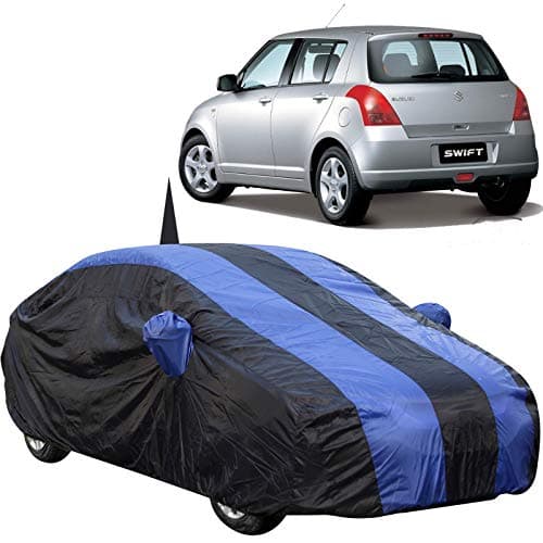 The Autostory 190 Taffeta Water Resistant Car Body Cover Compatible with Maruti Swift (2005 to 2010) with Mirror & Antenna Pockets (Royal/Navy Blue)