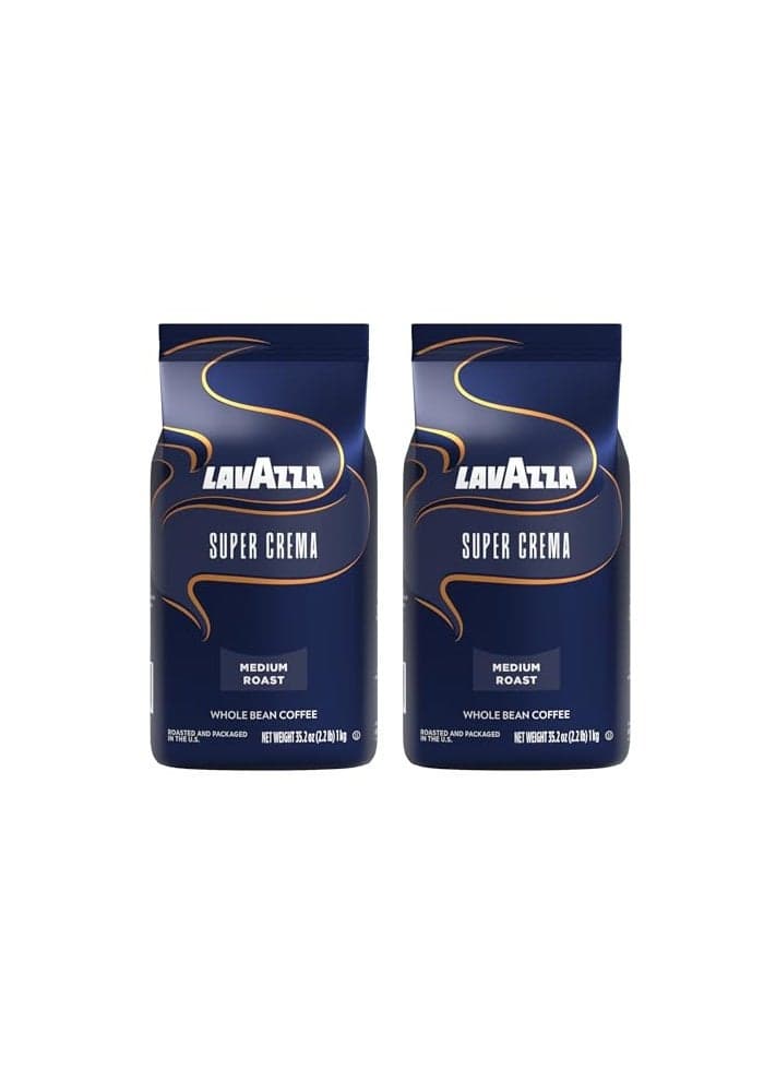 Lavazza Super Crema Whole Bean Coffee Medium Espresso Roast Arabica and Robusta Blend 22 lb Bag Pack of 2