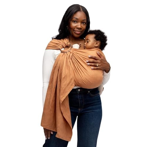 WildBird Ring Sling Baby Carrier 036 Months up to 35 lbs Standard 74 Willow Gold Ring Front Hip or Back Carry Adjustable Fit Natural Linen Baby Essentials New Mom Gifts
