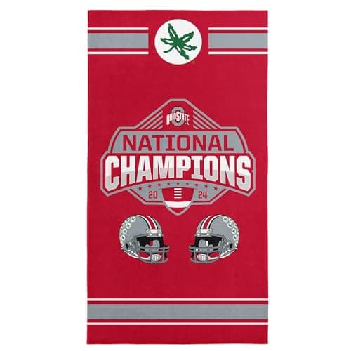 Northwest Ohio State Buckeyes NCAA 2024 FBC Champions Parallel Beach Towel 30X60 Inches