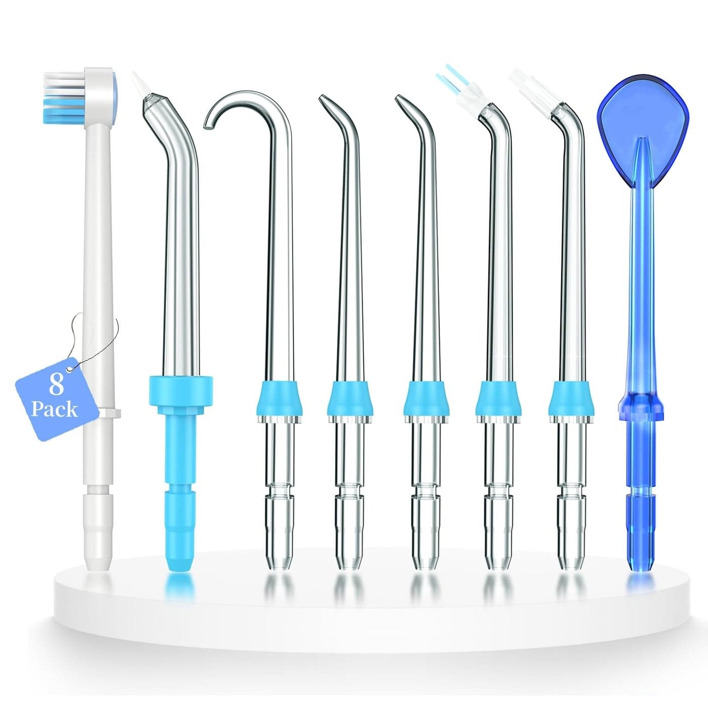 Replacement Tips for Waterpik Water FlosserReplacement Classic Jet Tips Compatible with Waterpik Oral IrrigatorReplacement Brush Heads for Waterpik8 Pcs Replacement Parts for Waterpik