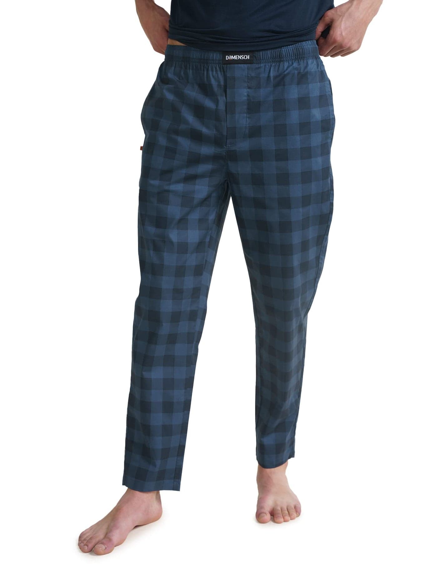 DAMENSCH Men Stretch Printed Tapered Cotton Pyjama-Pack of 1-Slumber Navy-X-Large