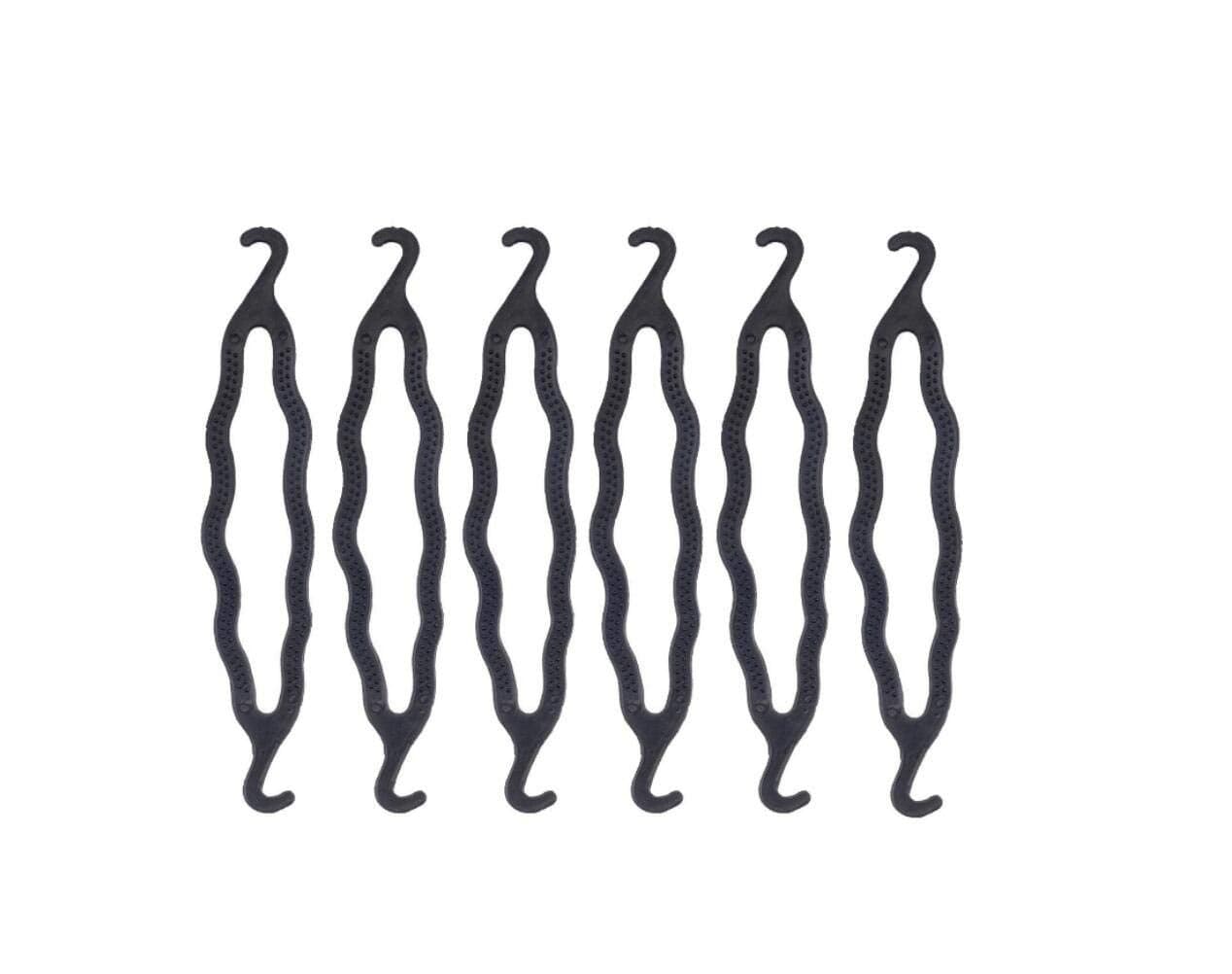 6 Pieces Black Plastic Hair Donut Bun Maker Hair Twist Braid Bud Hair Curler Magic Hair Styling Accessory
