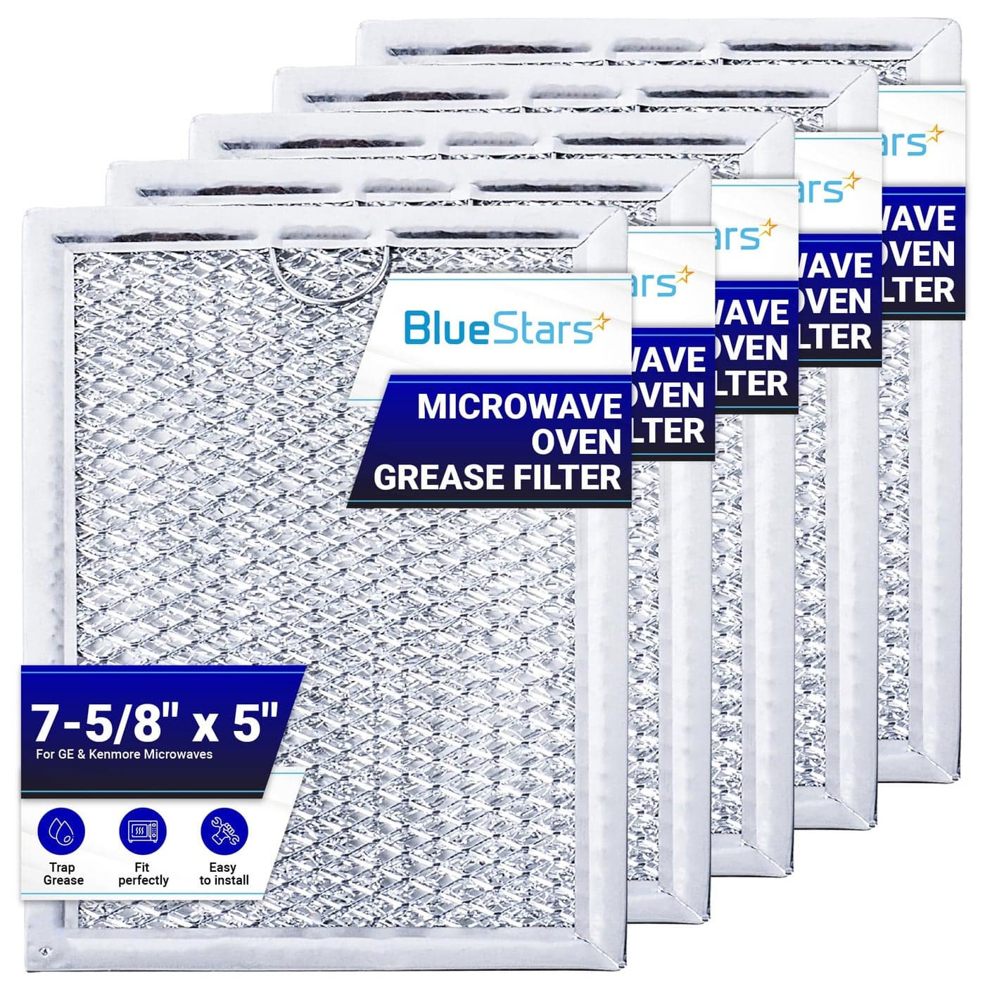 BlueStars Ultra Durable WB06X10309 WB06X10359 ME17R7021ES AA Microwave Grease Filter Replacement 764 x 512 For GE LG Kenmore Overtherange Vent Hood Microwaves ME21R7051SS 5 Packs