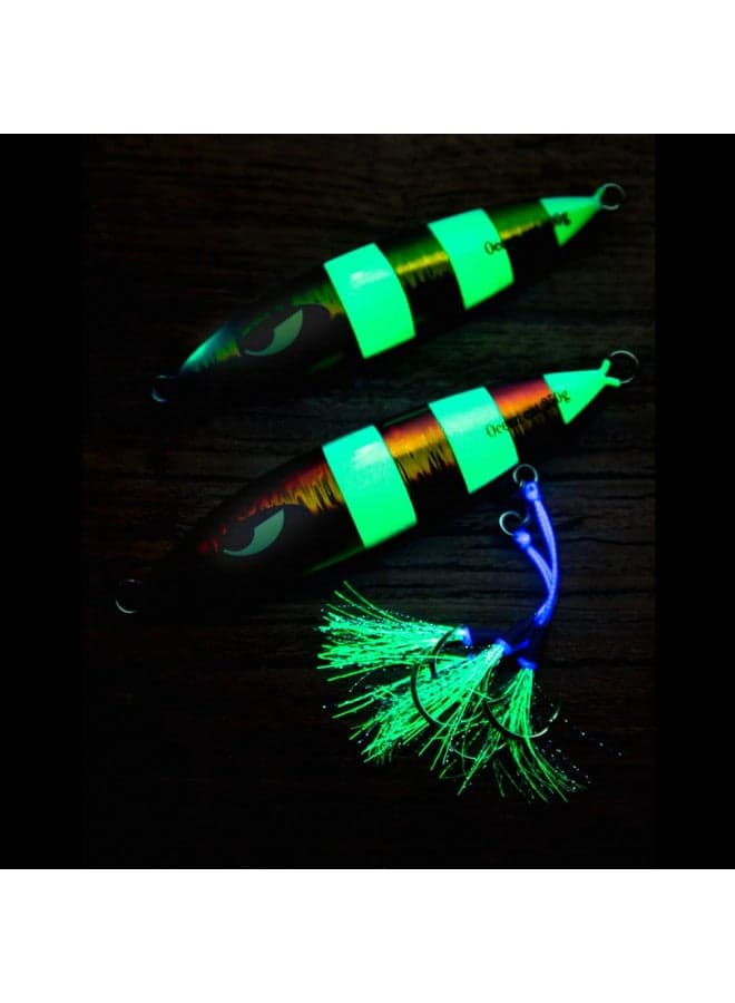 OCEAN CAT 1 PC Slow Fall Pitch Fishing Lures Sinking Lead Metal Flat Jigs Jigging Baits with Hook for Saltwater Fishing 100G/150G/200G/250G (60g, Silver)