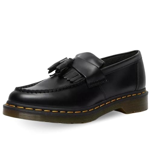 Dr. Martens Unisex Adrian Loafer Shoes – Leather Upper – Kiltie Fringe Detail – Cushioned Footbed & Sole Black Smooth UK 4 (US Men's 5, Women's 6) Medium