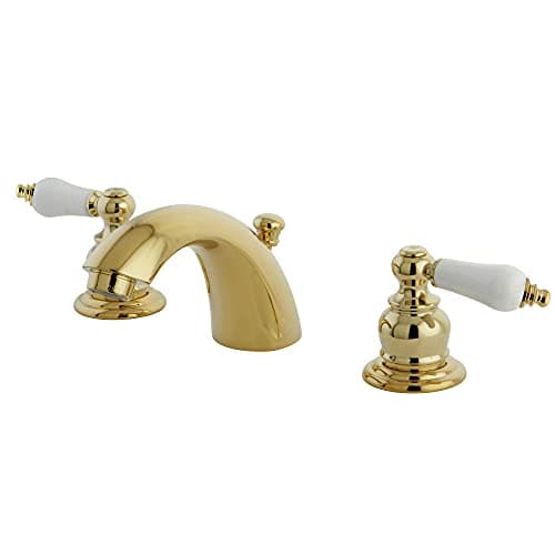 Kingston Brass KB942B Victorian Mini-Widespread Bathroom Faucet, Polished Brass, 4.5 x 3.5 x 2.06
