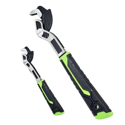 Der Erwachte Multifunction Adjustable Pipe Wrench Set 2Piece Quick SelfAdjusting Power Grip for 735mm Nuts Pipes UseChromium Vanadium Steel