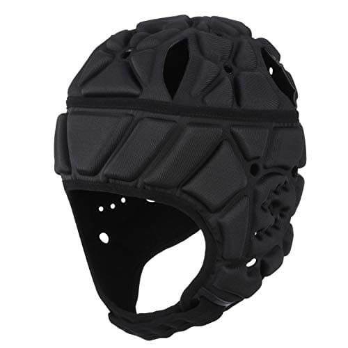 Surlim Soft Helmet for Flag Football Scrum Cap Soft Shell Helmet Rugby Headgear for Youth Adults (Black, Large)