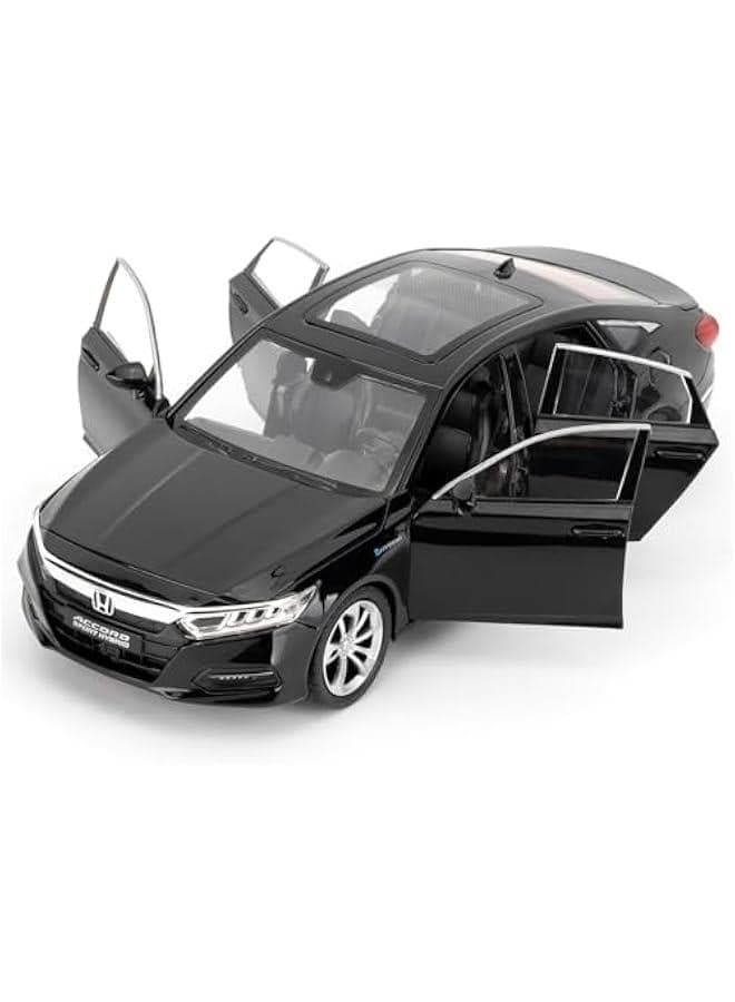 Toy Car Compatible for 1:24 Honda Accord Car Model, Pull Back Diecast Toy with Sounds&Lights for Kids Boys Girls and Adults, Gift Black