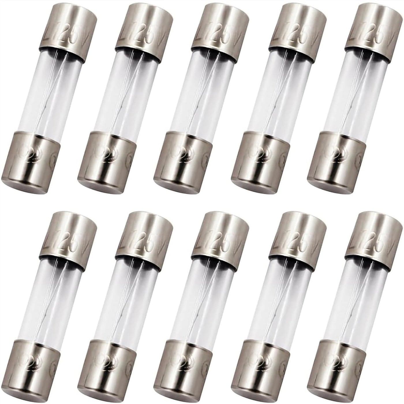 SIXQJZML 10 Pack F10AL FastBlow Fuse 10A 10amp 125V Glass Fuses 02 x 078 inch 5 x 20 mm 125Volt F10A