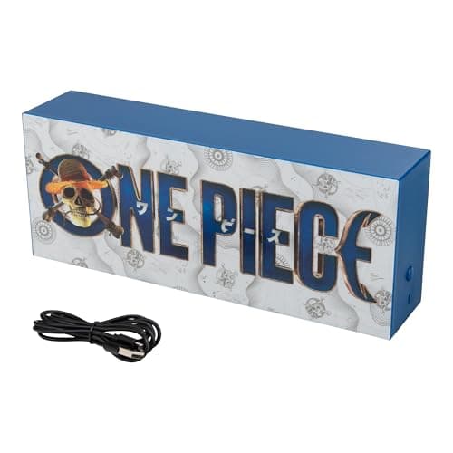 Paladone One Piece Logo Box Light Officially Licensed Netflix Anime LED Lamp Straw Hat Pirates Gifts for Pop Culture Fans Battery Powered Home Dcor