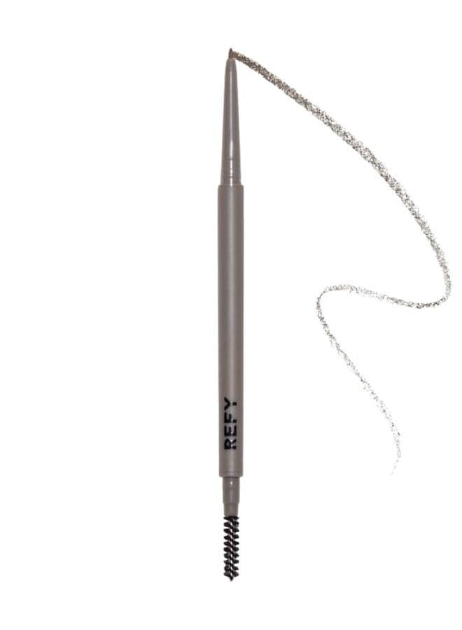 REFY Brow Pencil Medium - Medium Brown with a Neutral Tone, Ultra-Fine Precision Brow Pencil, Hair-Like Strokes, Long-Wearing Definition, Built-In Spoolie, 0.002 oz / 0.06 g