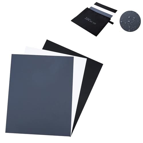18 Neutral Grey Card JJC White Balance Card for DSLR Camera Video Film 10x8 PVC Exposure Photography Card Custom Calibration Camera Checker Card with GreyWhiteBlack Cards a Storage Bag