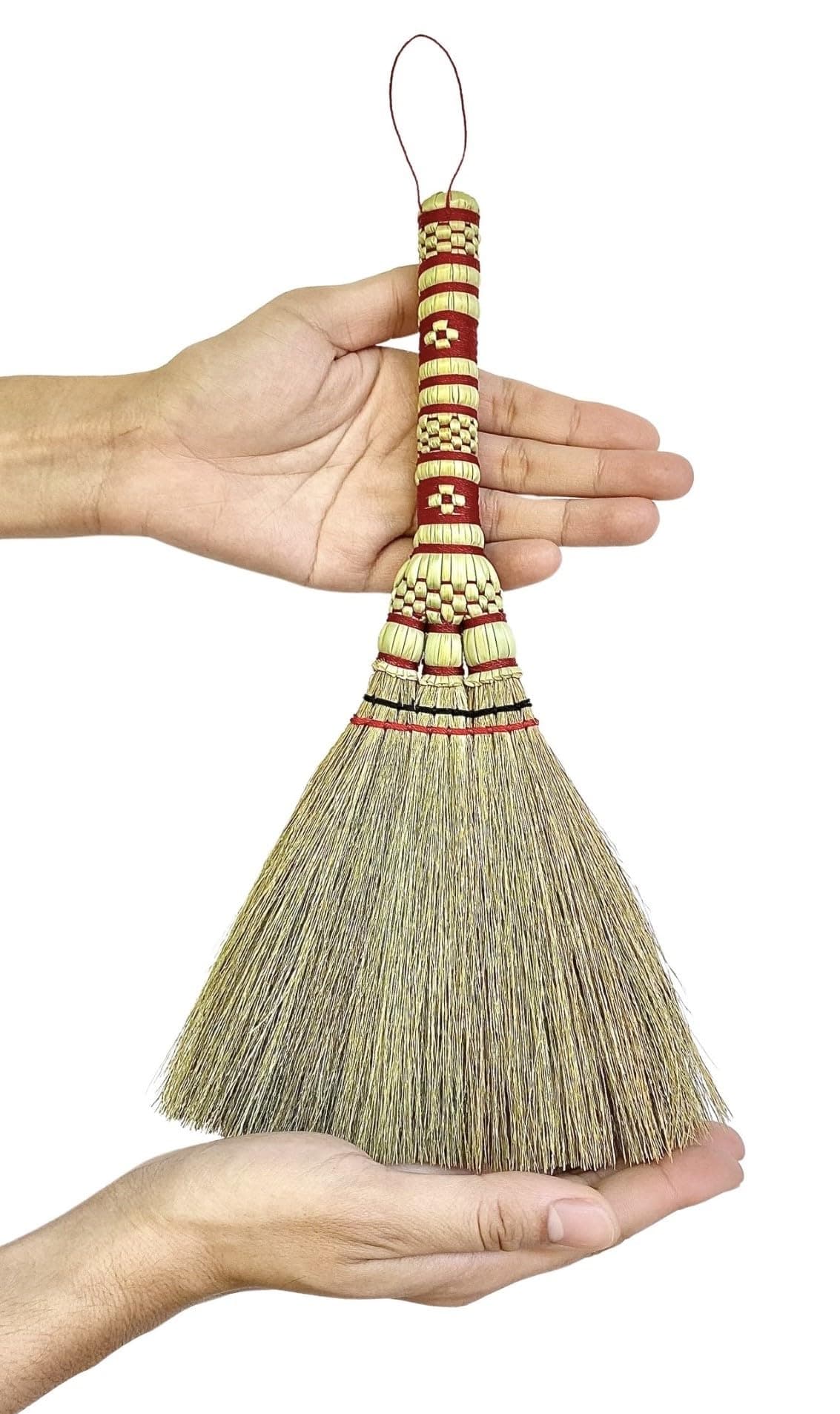 Small Corn Wisk Brush Broom 11 Inch Indoor Heavy Duty Multi Surface Hard Soft Floor Home Office Cleaning Tool Supplies 100 Handmade for Household Sweeping Indoor Outdoor staw Soft Broom