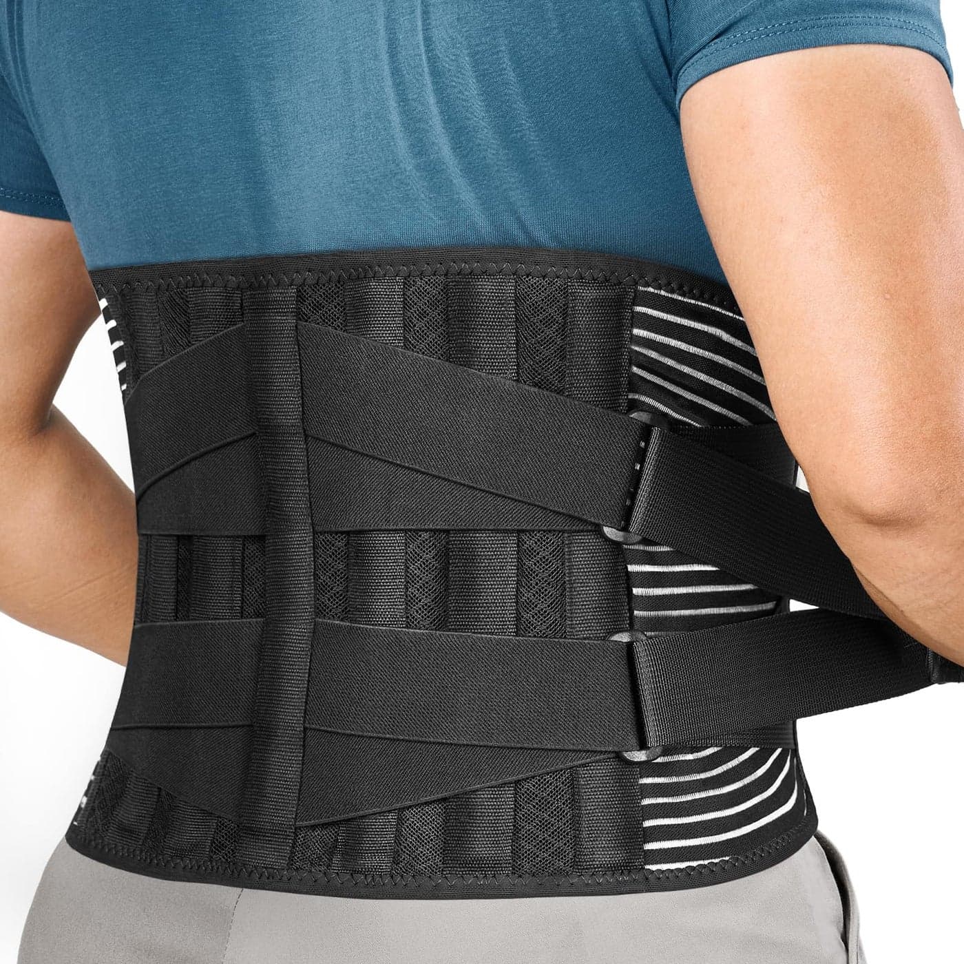 FREETOO Back Braces for Lower Back Pain Relief with 6 Stays Breathable Back Support Belt for MenWomen for work Antiskid lumbar support belt with 16hole Mesh for sciaticaL