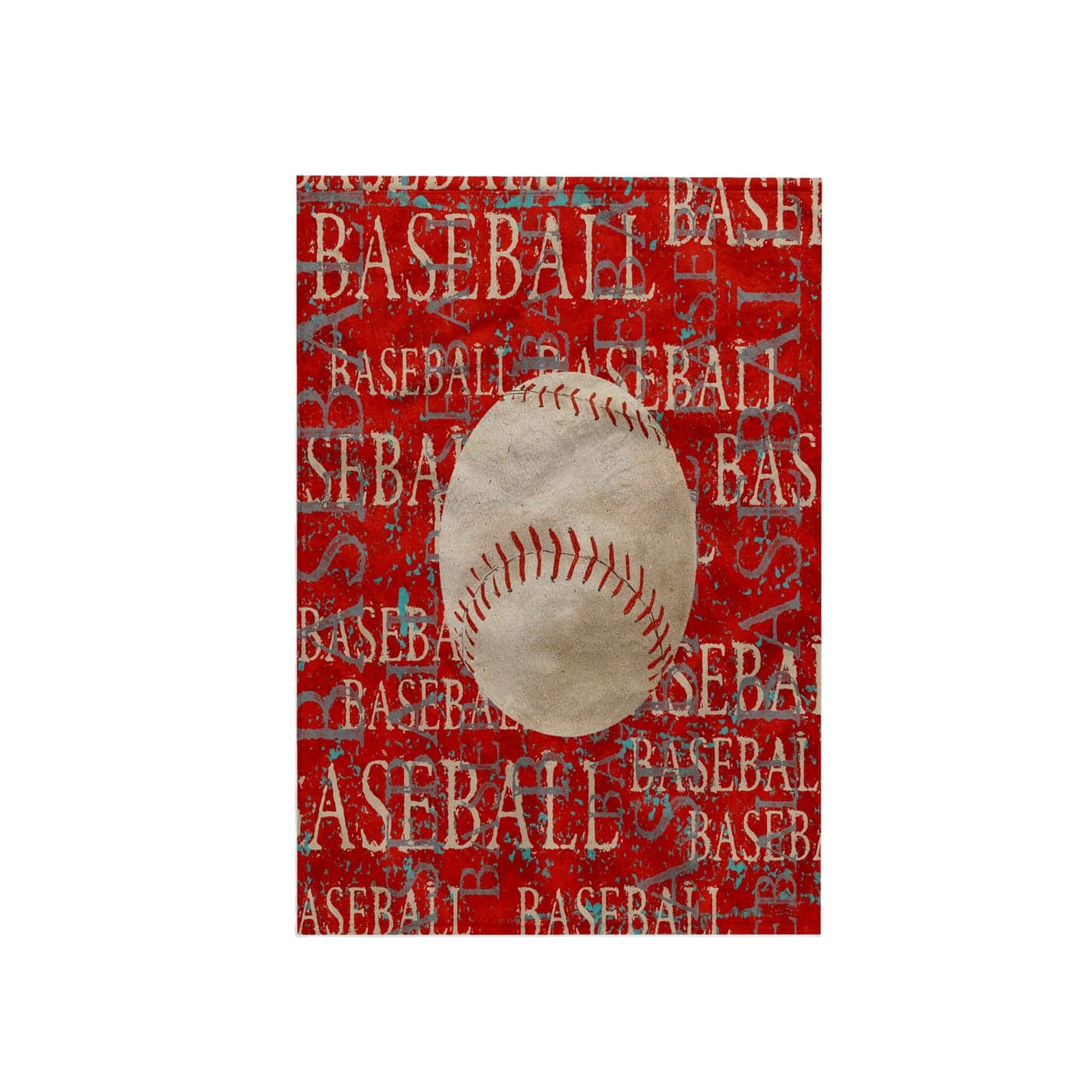 3D Rose Large Words Baseball in Red TWL_211500_1 Towel 15 x 22