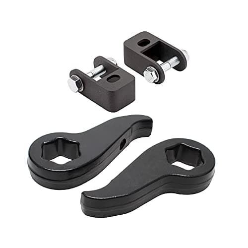 LHE Steel Suspension Lift Kit Leveling Kit 1''-3'' Adjustable Torsion Bar Key with Shock Extenders Compatible for 2011-2020 Chevy Silverado GMC Sierra 2500HD 3500 HD