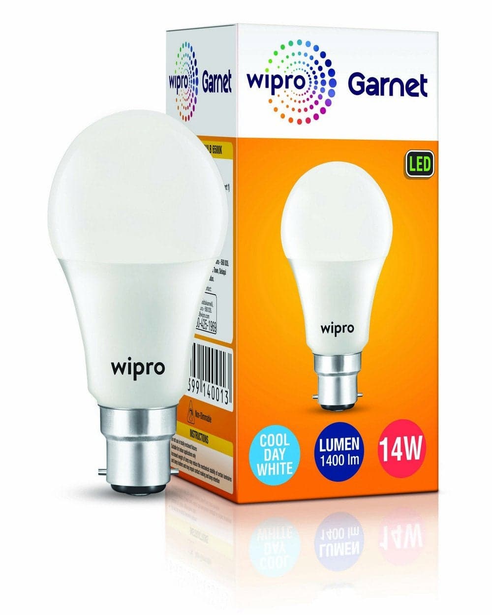 wipro 14W LED Cool Day Light Bulb, (Garnet)