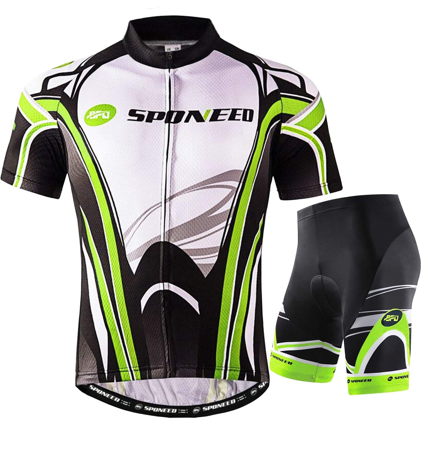 sponeed Bike Uniforms Men Cycle Shirts Cycling shorts padded Wear Cyclist Clothing Outfit US XL Multi Green