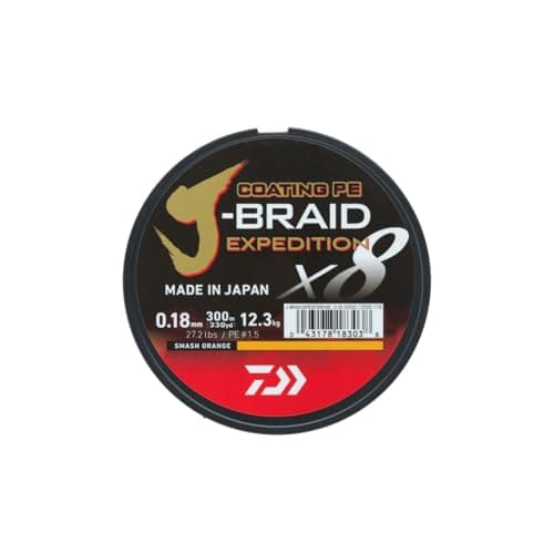 DAIWA JBraid Expedition X8E 022mm 195kg431lbs 330yds Smash Orange Braided Fishing Line