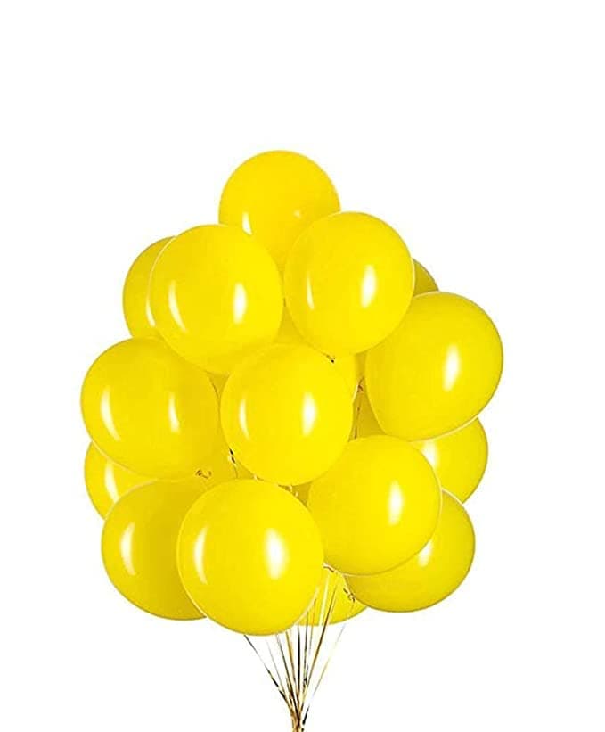 flavouredlove Colorful Metallic HD Party Balloons for Birthday Anniversary Baby Shower (Pack of 50, Yellow)