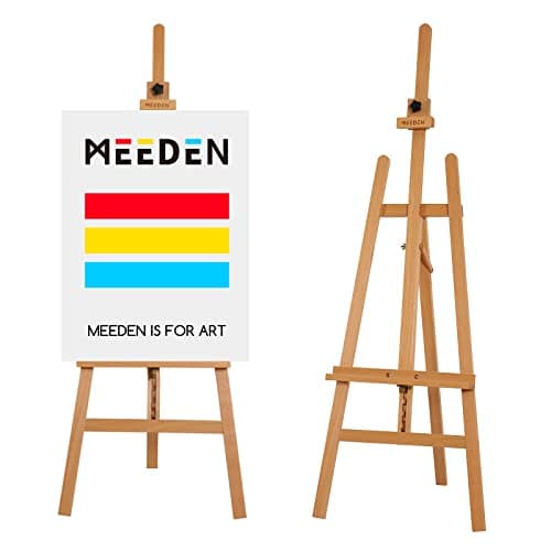 MEEDEN Painting Wooden Art Easel Solid Beechwood Display Easel Stand Hold Canvas up to 43 Adjustable Easel from 5776 for Adults Student Studio Gallery Natural