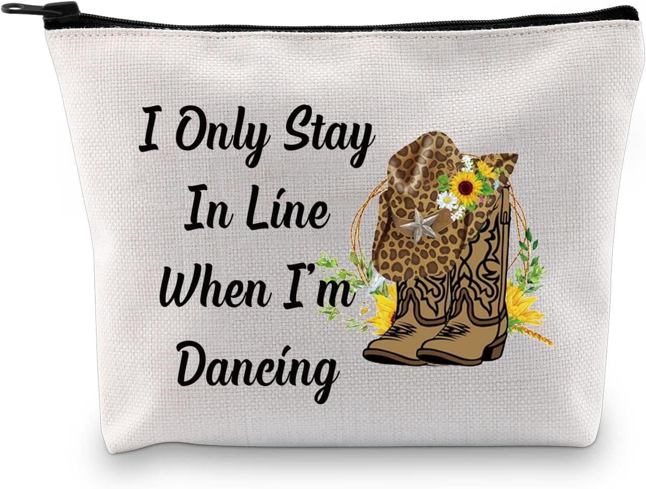 PXTIDY Line Dancing Cosmetic Bag Line Dance Gifts Country Dancer Gift Western Country Music Dancing Dancer Zipper Pouch Makeup Bag