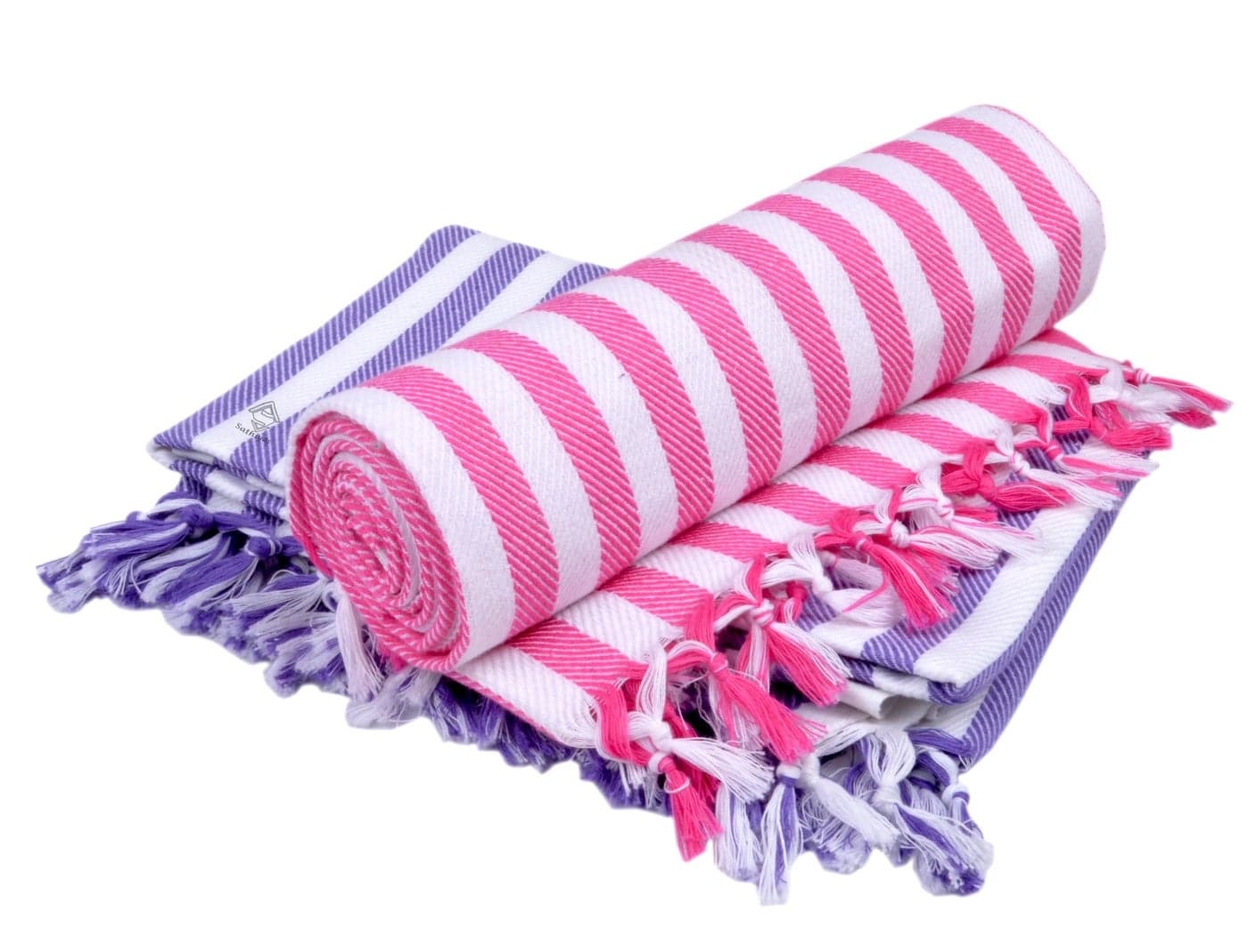 Sathiyas Supreme Turkish 480 GSM Cotton Bath Towel (2.5 x 5 ft, Multicolour) -Set of 2
