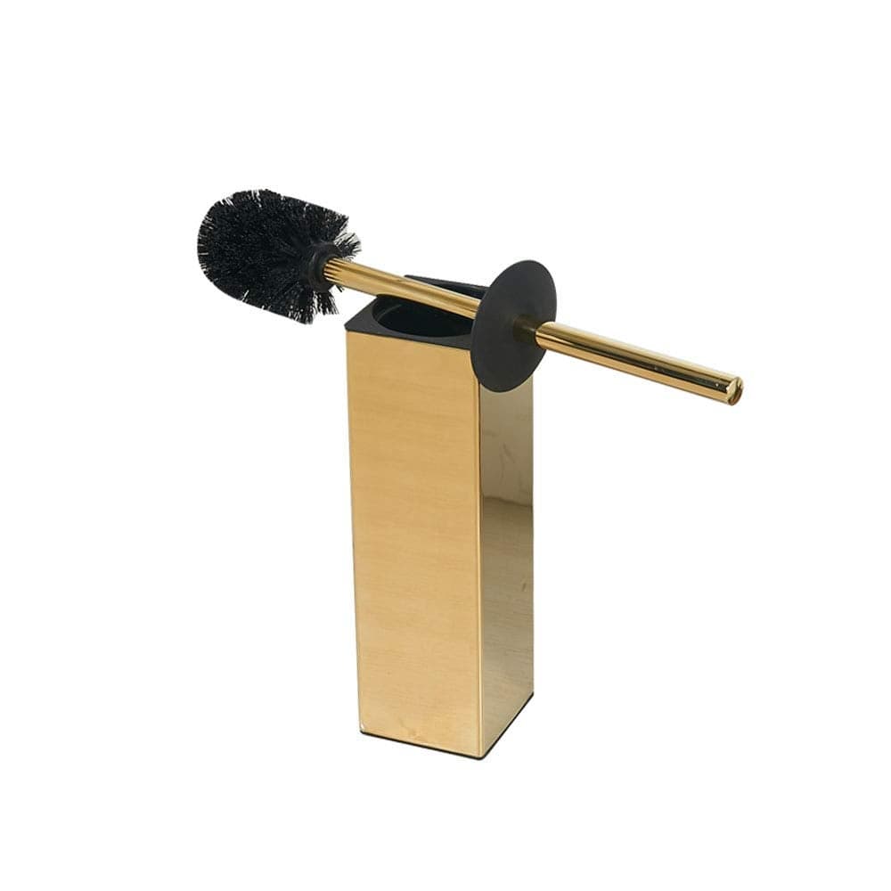 BGL Freestanding Solid Stianless Steel 304 Toilet Bowl Brush and Holder for Bathroom Storage and Organization Space Saving Sturdy Deep Cleaning Covered Brush Gold