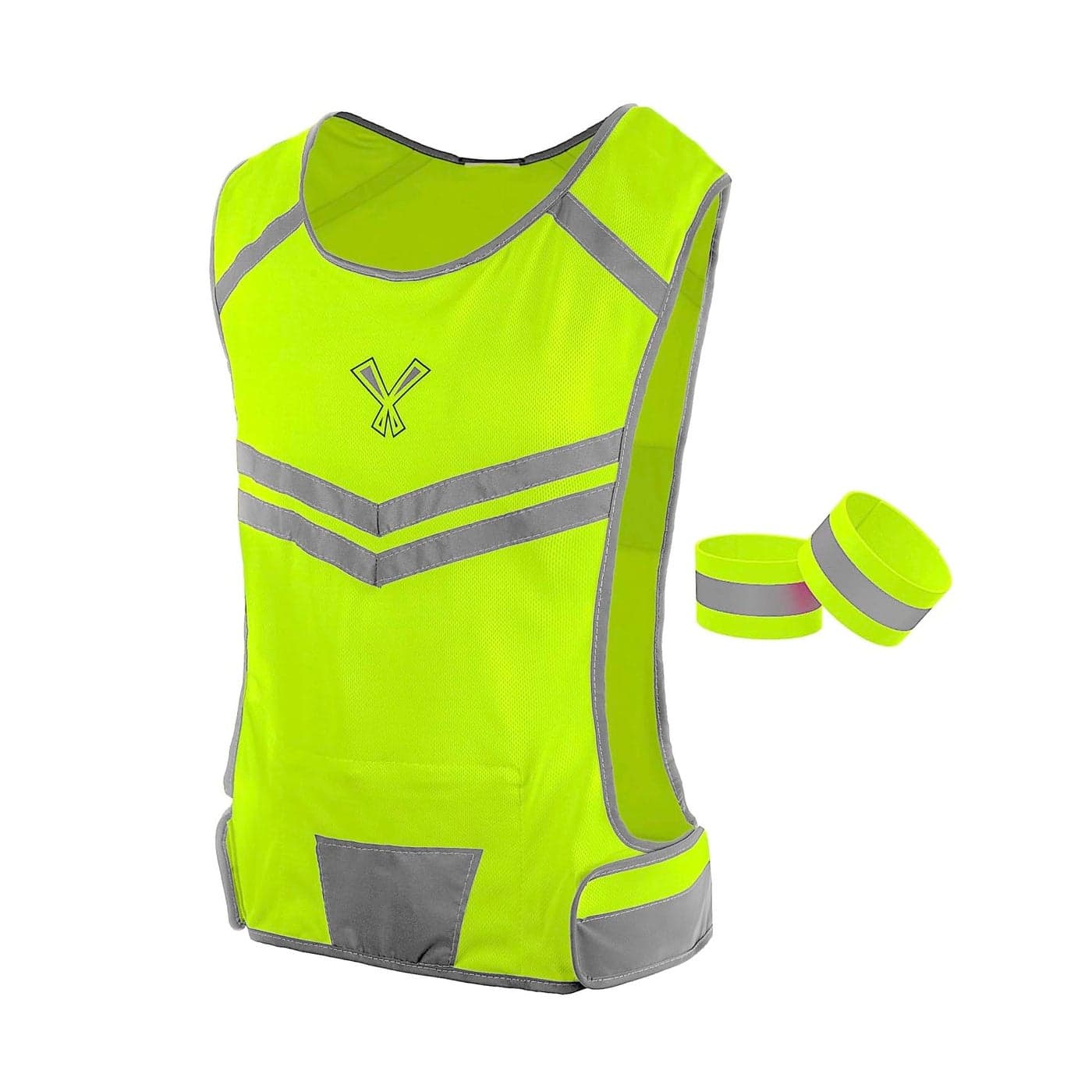 247 Viz Running Reflective Vest with Inside Pocket and 2 Bands, High Visibility Reflective Running Gear Safety Vest Straps for Men Women Kids for Night Running Walking Cycling