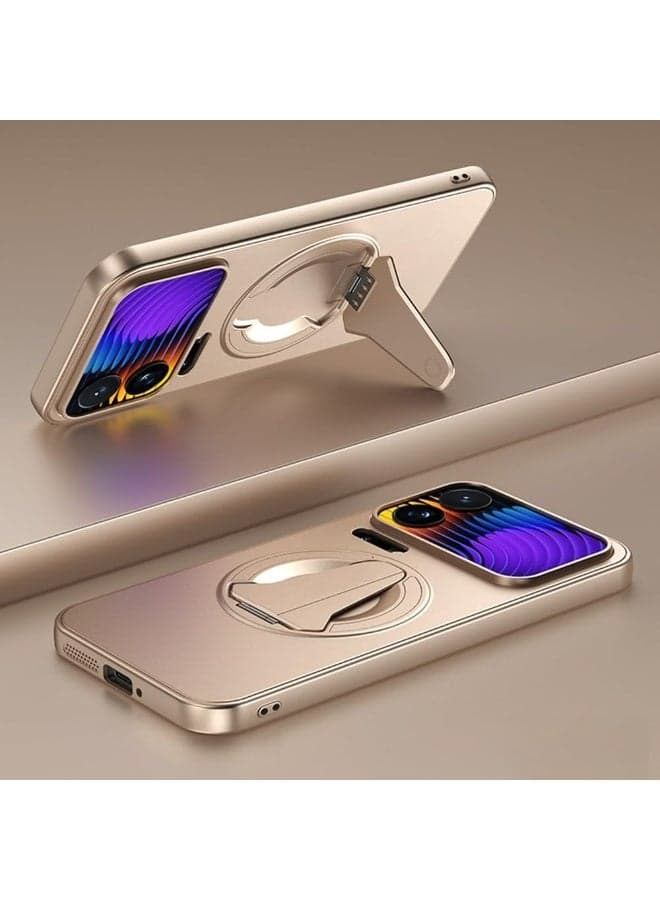 Magnetic Case Compatible with Xiaomi Mi 17 Pro Max, 【Built in Magnetic Attraction】 【Hidden Bracket】, Ultra-thin Matte Anti Shock and Anti Fall Cover for Xiaomi 17 Pro Max