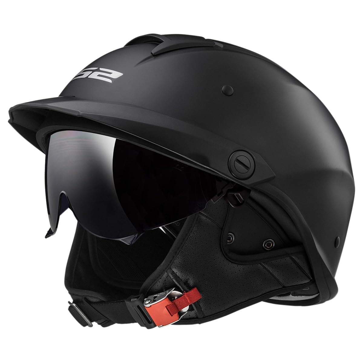 LS2 Helmets Rebellion Motorcycle Half Helmet Matte Black Large