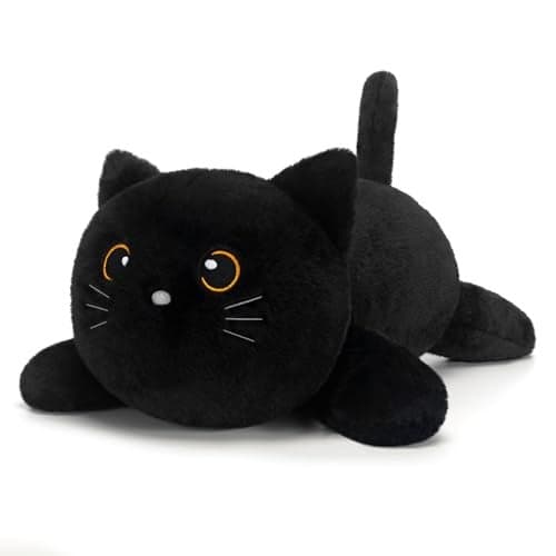 SQEQE Weighted Stuffed Animals Black Cat Weighted Black Cat Plush Plushies for Cozy Comfort Soft Black Cat Pillow Toy for Kids Adults Christmas Valentines Gift 236 Inch 38 Lbs