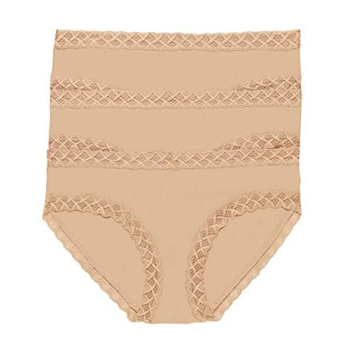 Natori Women's Pima Cotton Lace Bliss Girl Brief Panty 3 Pack, Café, M 156058MP
