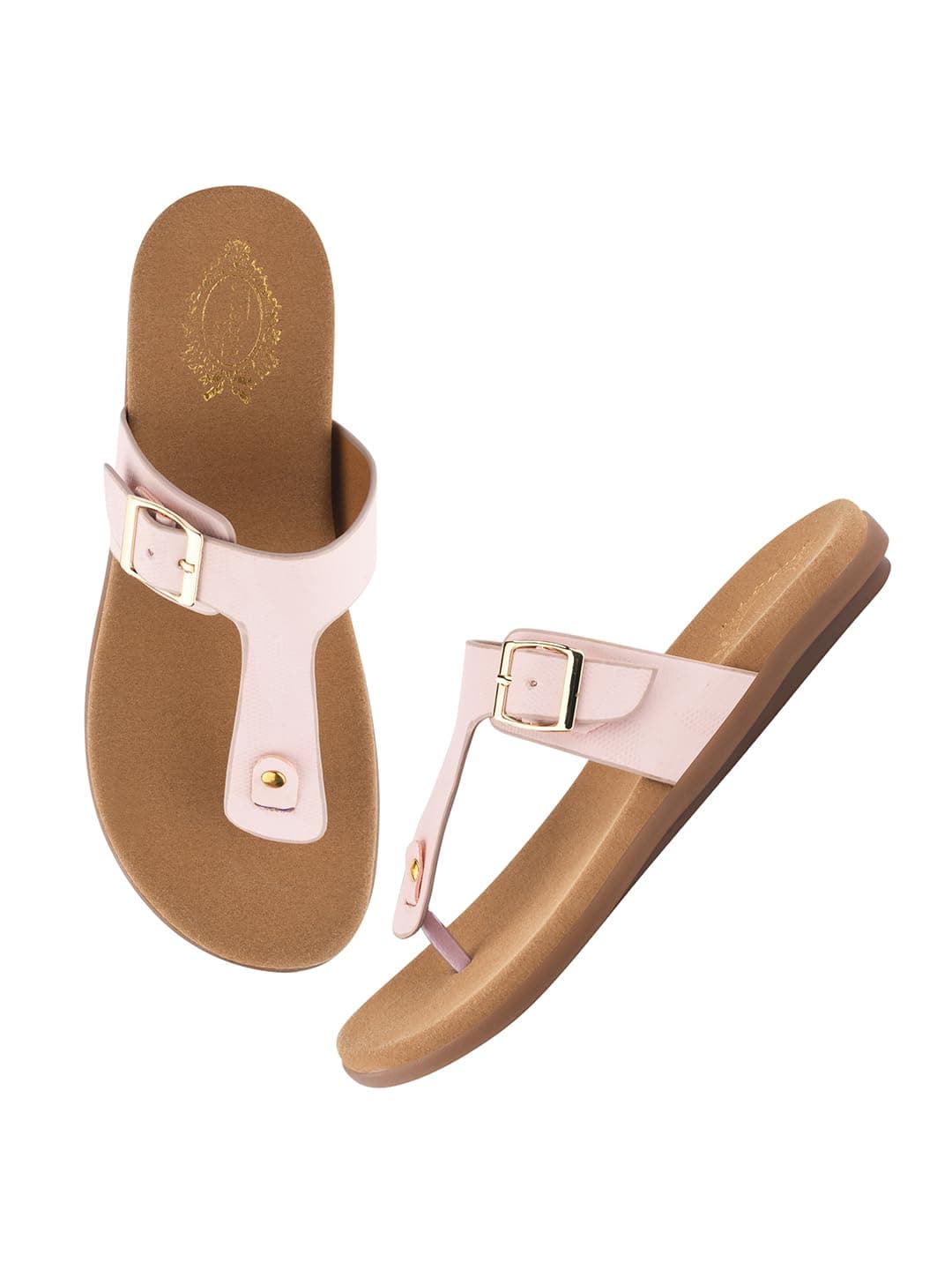 Shoetopia Solid Peach Flats For Women /EU38
