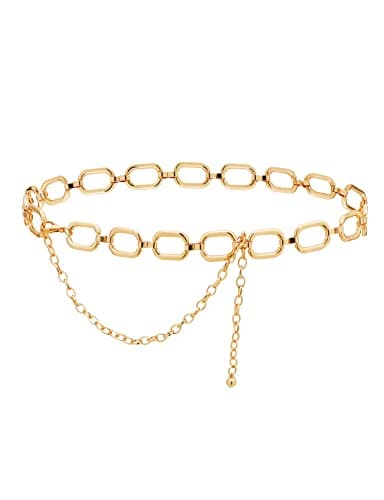 TOPACC Gold Chain Belts for Women Dresses Thick Metal Link Circle Waist Chains Belt for Jeans Skirt Girls Fashion
