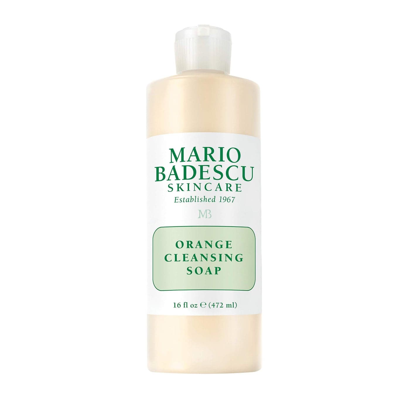 Mario Badescu Orange Cleansing Soap - Cream Face Cleanser and Exfoliator Enriched with AHA - Oil Free Face Wash for Combination or Dry Skin - Mild Exfoliant with Non-Drying Formula, 16 Fl Oz