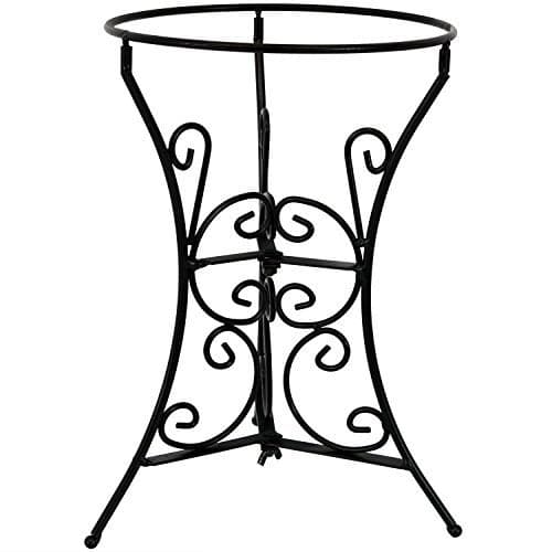 Sunnydaze Black Steel Gazing Ball Stand Outdoor for 10Inch or 12Inch Garden Gazing Globes 115Inch H Decorative Scroll