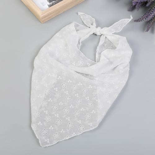 Huachi Hair Bandanas for Women Trendy Bandana Head Kerchief for Womens Hair Cute Hair Scarf Headband White Adjustable Bandana headband for girls