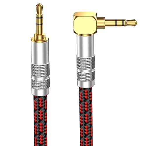 Primeda 3.5mm Aux Cord 3.2ft/1m,Audiophile Stereo Audio Cable Braided Gold-Plated Unbreakable for Laptop Tablets,Headphones, Smartphones,Cars,MP3 Players