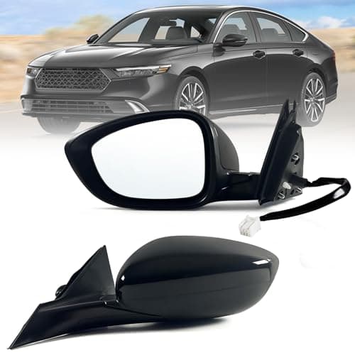 Lqito Left Driver Side Mirror Fits 2023 2024 2025 Honda Accord with Power Glass without Heated without turn signals without Blind Spot Match Black (3Pins)