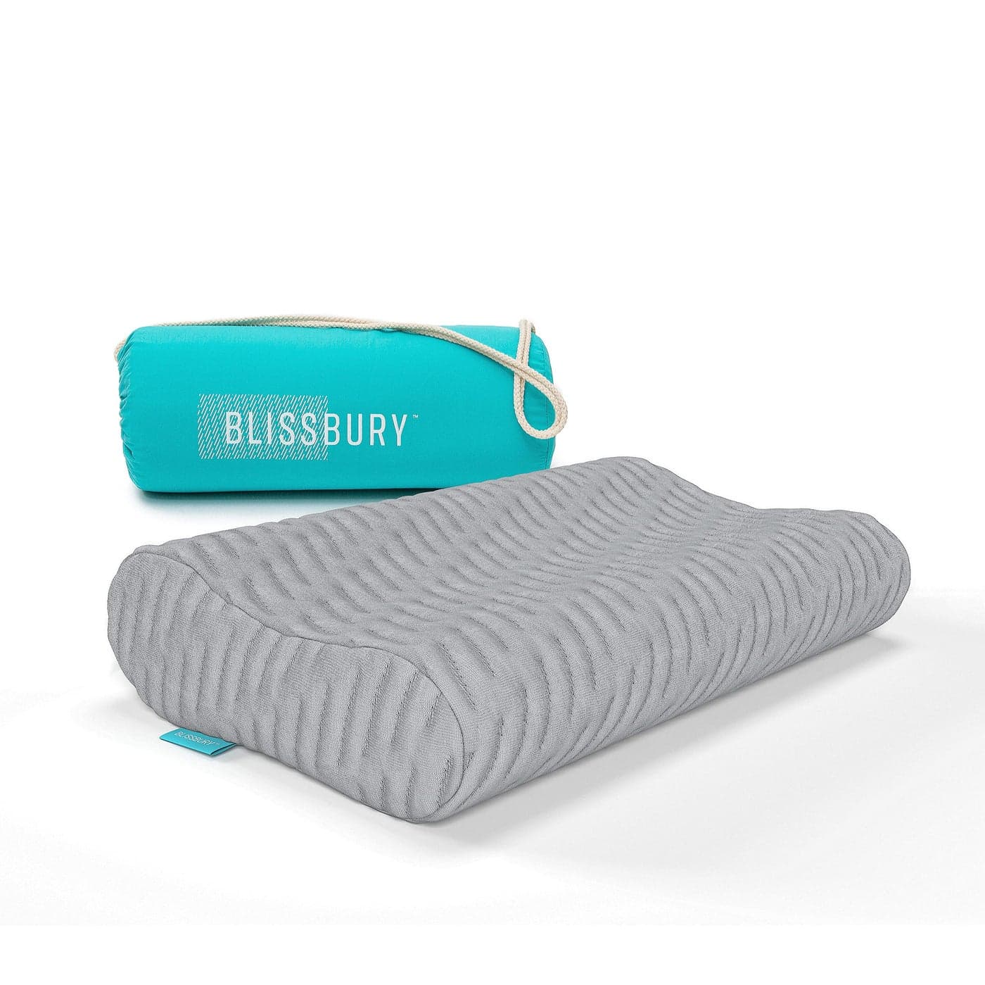 BLISSBURY Contour Pillow, Sandwich Memory Foam Contour Pillow | Curved Pillow for Neck Pain, Neck Support for Back, Stomach, Side Sleepers