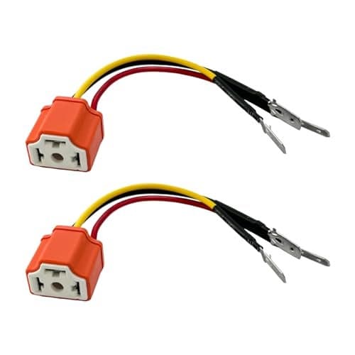 Yourkar 2PCS Ceramic H4 9003 HB2 Wiring Harness Headlight Socket Pigtail Socket Female Plug with 3 Adapter 16AWG Headlight Connector Fixs UnStandard H4 Plug Pin Car Accessories