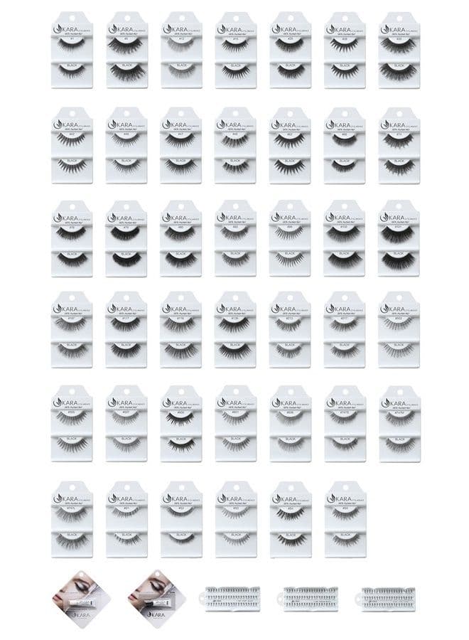 Human Hair Eyelashes - 42 (Pack of 12)
