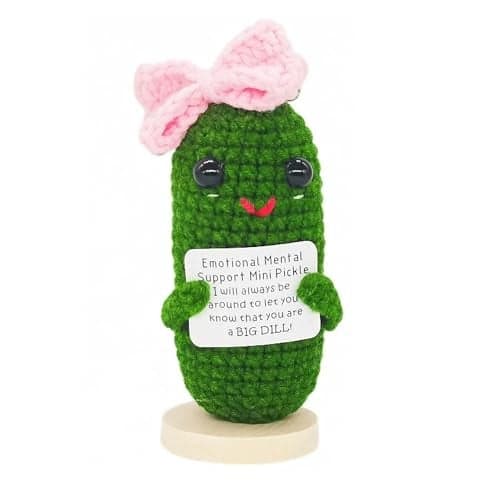 qyqkfly Mothers Day Decoration Gifts Emotional Encouraging Support Positive Pickle Knitted Crochet Handmade Easter Stuff Essential Wife Girlfriend Colleague Teen Girl Gift Trendy Stuff